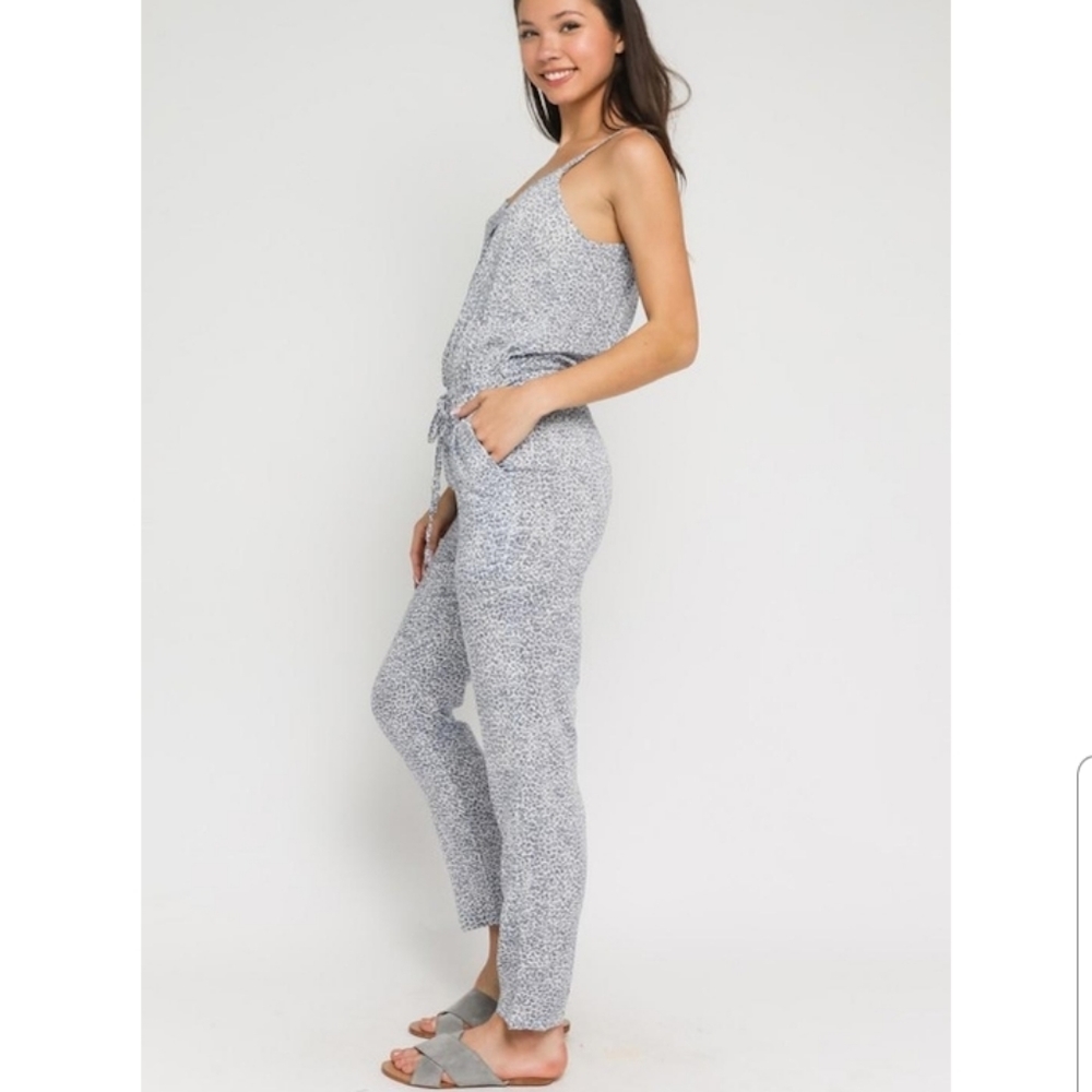 Olivaceous Leopard Print Gray Jumpsuit - image 2